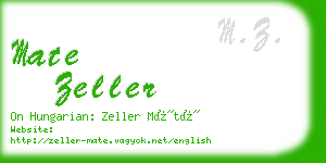 mate zeller business card